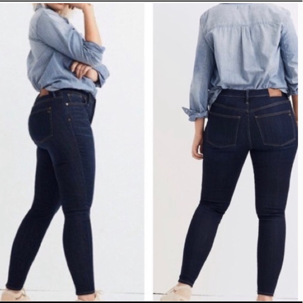 Madewell 9” high rise skinny jeans in larkspur wash